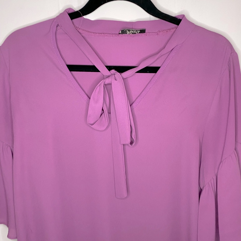 April U.S.A Bow Neck Lilac Blouse- Medium